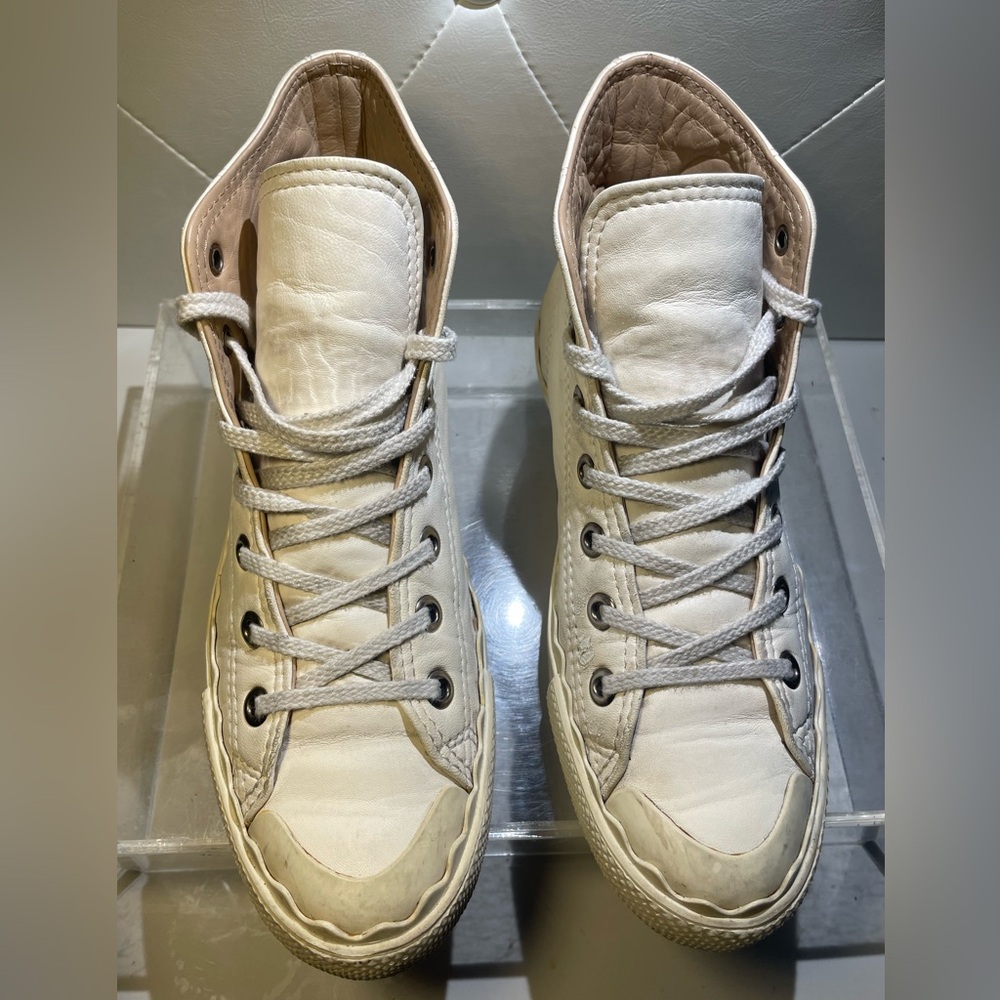 CHLOE off White leather high top Snearkers sz 39 made in spain